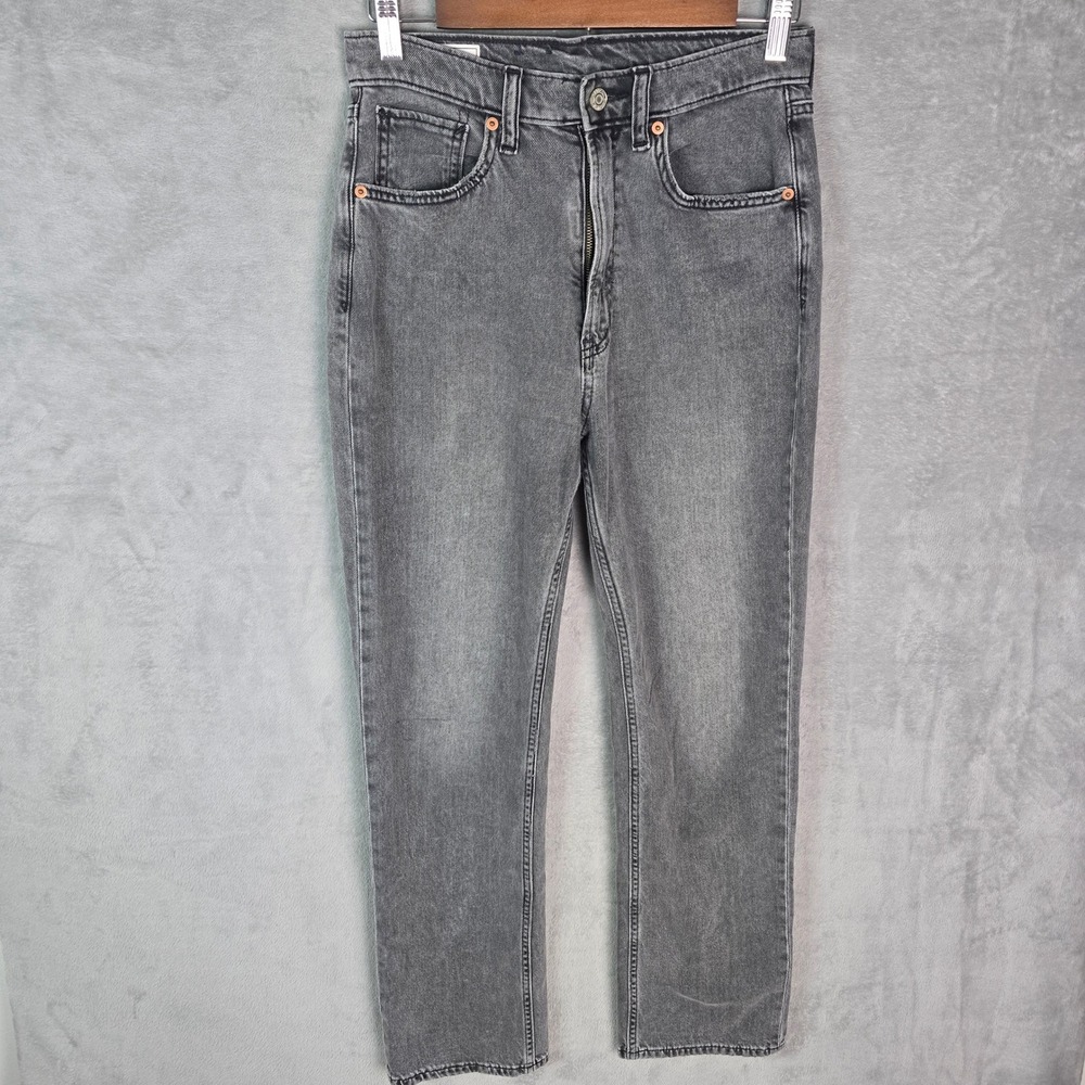 Gap 90s Loose High Rise Jeans Womens 26 2R Washed Black Gray Straight Leg Denim